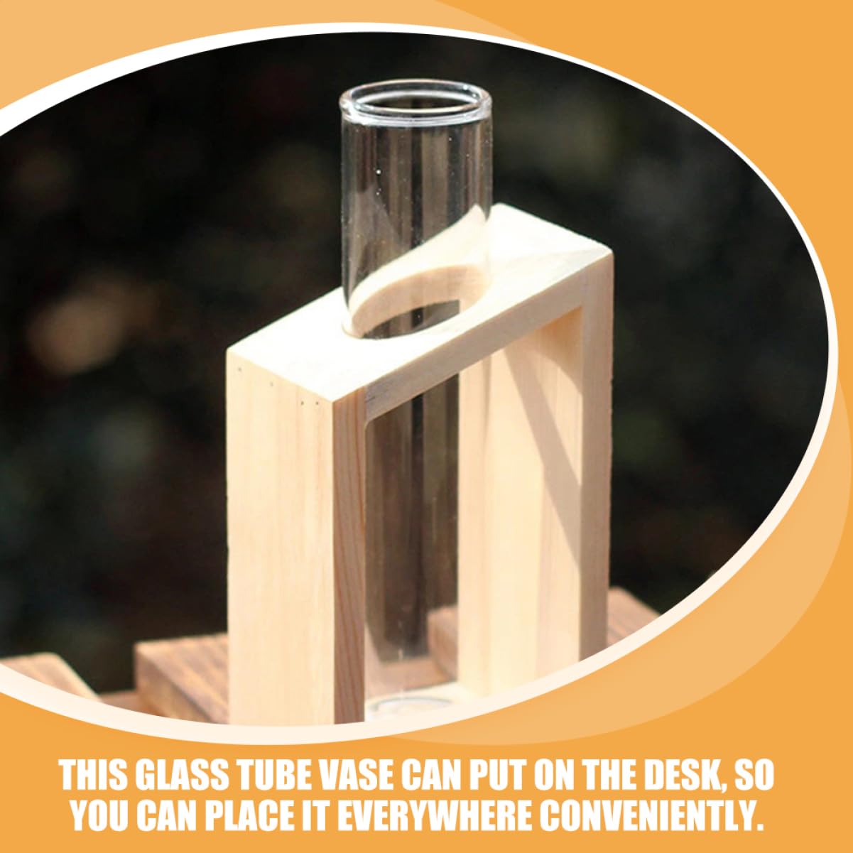 Outanaya 4pcs Transparent Hydroponic Test Tube Vases for Plant Propagation Clear Glass Water Tubes for Flowers Decorative Desk Terrarium Station for Home and Office