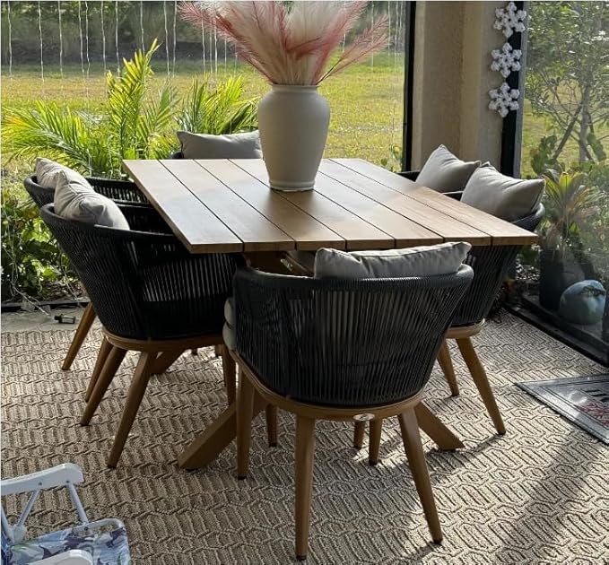 PURPLE LEAF Patio Dining Chair Set Modern Wicker Outdoor Furniture Seating