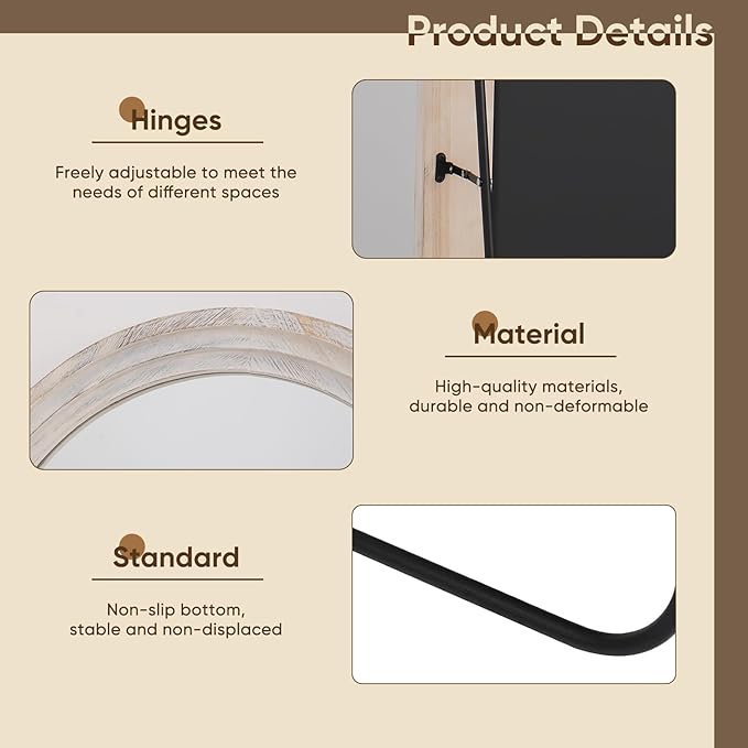 Full Length Mirror, Oversized Stand Up Mirrors Large Wall Mirrors, Wall Mounted