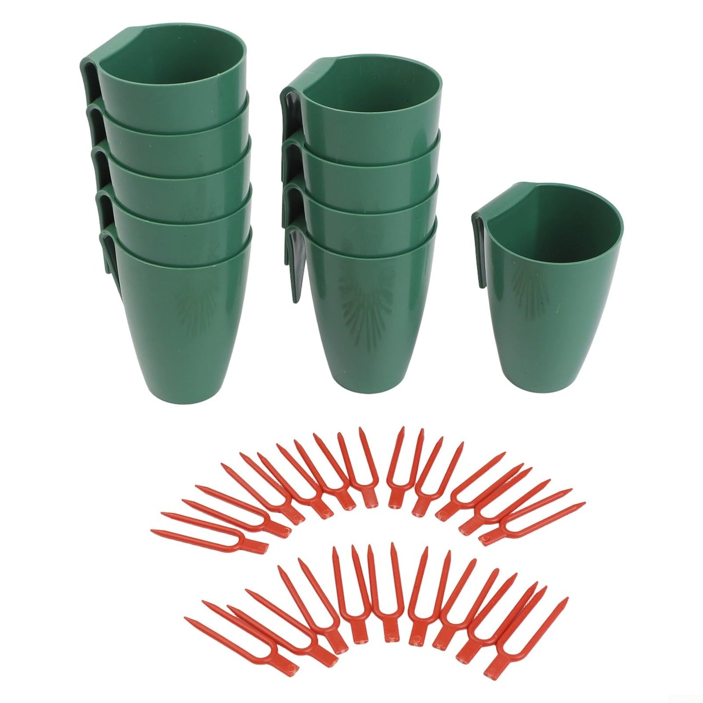 Strawberry Plant Propagation Kit with 10 Hanging Cups and 20 Rooting Forks for Indoor or Outdoor Transplanting, Space-Saving Greenhouse Gardening Tool for Home, Balcony, or Yard(Large)
