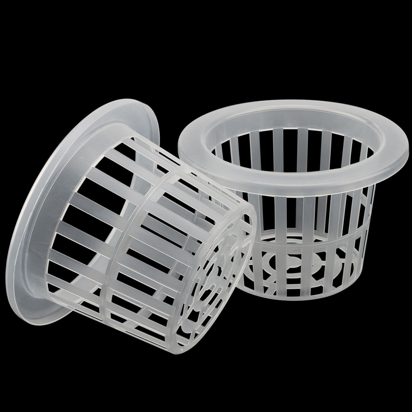 JOIKIT 50 Pack 4 Inch Plastic Net Cups Pots, Hydroponics Growing Net Pots, Garden Slotted Mesh Net Cups for Hydroponics Aquaponics Orchids, Clear