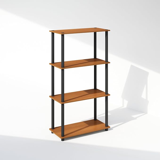 Furinno Turn-N-Tube Book Shelf, 4-Tier Bookshelf, Bookcase