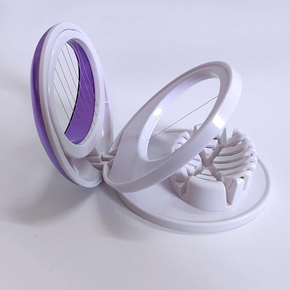 Egg Slicer for Hard Boiled Eggs,Easy to Cut Egg into Slices, Wedge and Dices, Sturdy ABS Body with Stainless Steel Wires,Non-slip Feet,Dishwasher Safe, BPA Free (Blue)