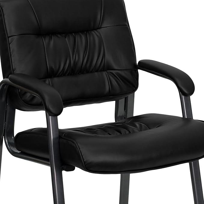 Flash Furniture Haeger Black LeatherSoft Executive Side Reception Chair