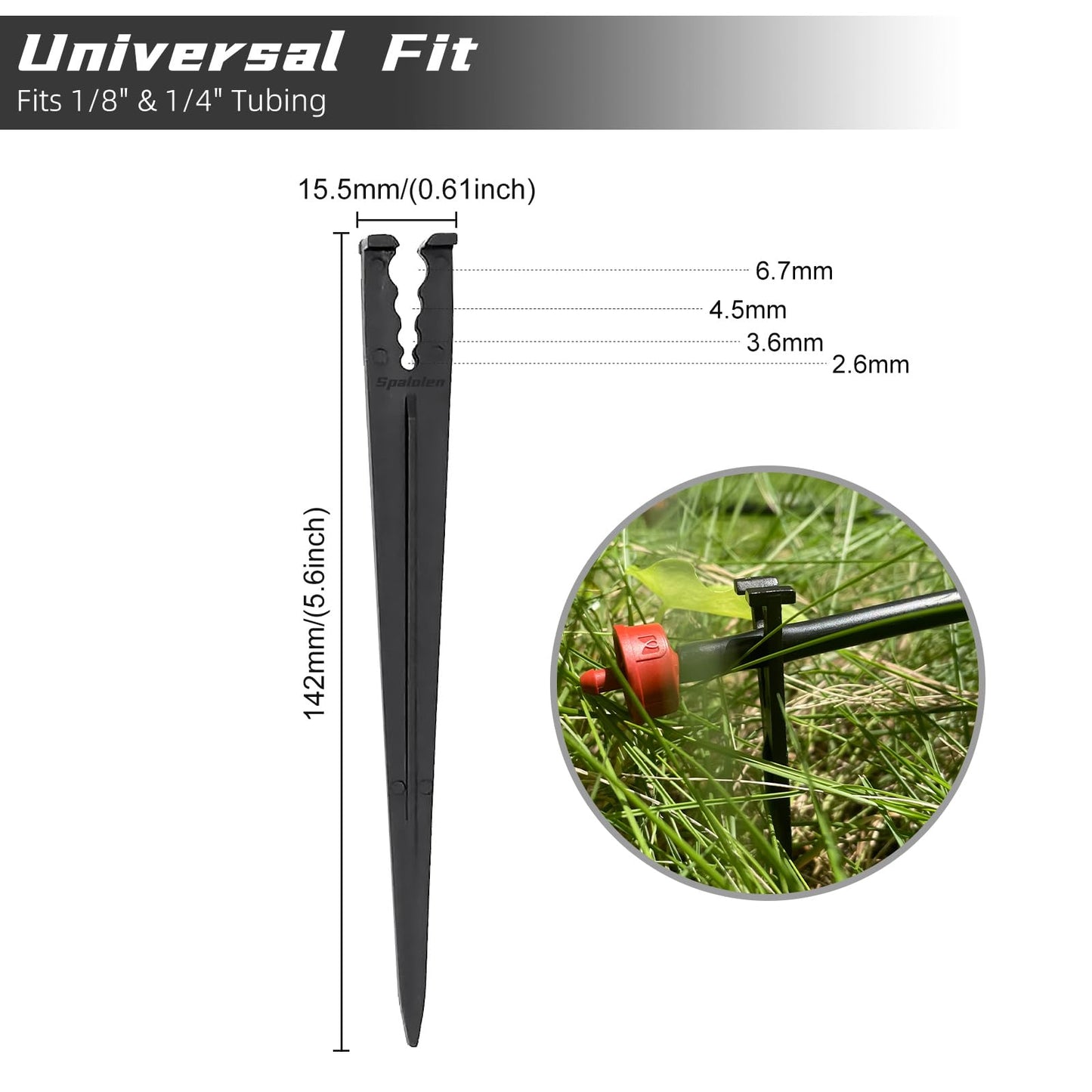 100 Pack Drip Irrigation Stakes for 1/8" to 1/4" Inch Drip Irrigation Tubing Hose Irrigation Support Stakes 5.79" H Suitable for Raising the Height of Drip Emitters/Heads or Drip Irrigation Parts