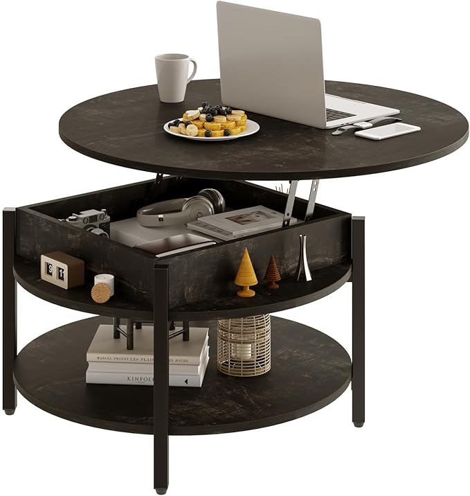 FABATO Round Lift Top Coffee Table
