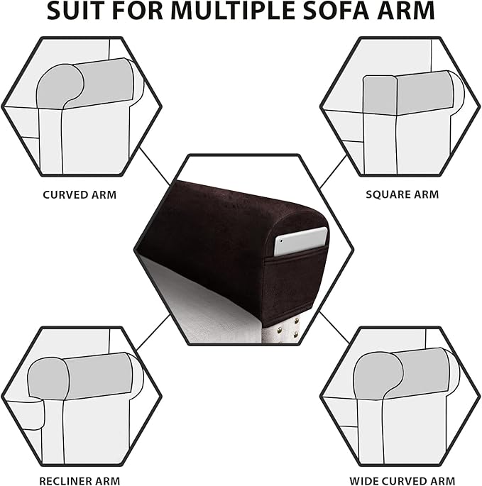 ANARACHON Leather Look Couch Arm Covers Set of 2 Armrest Covers