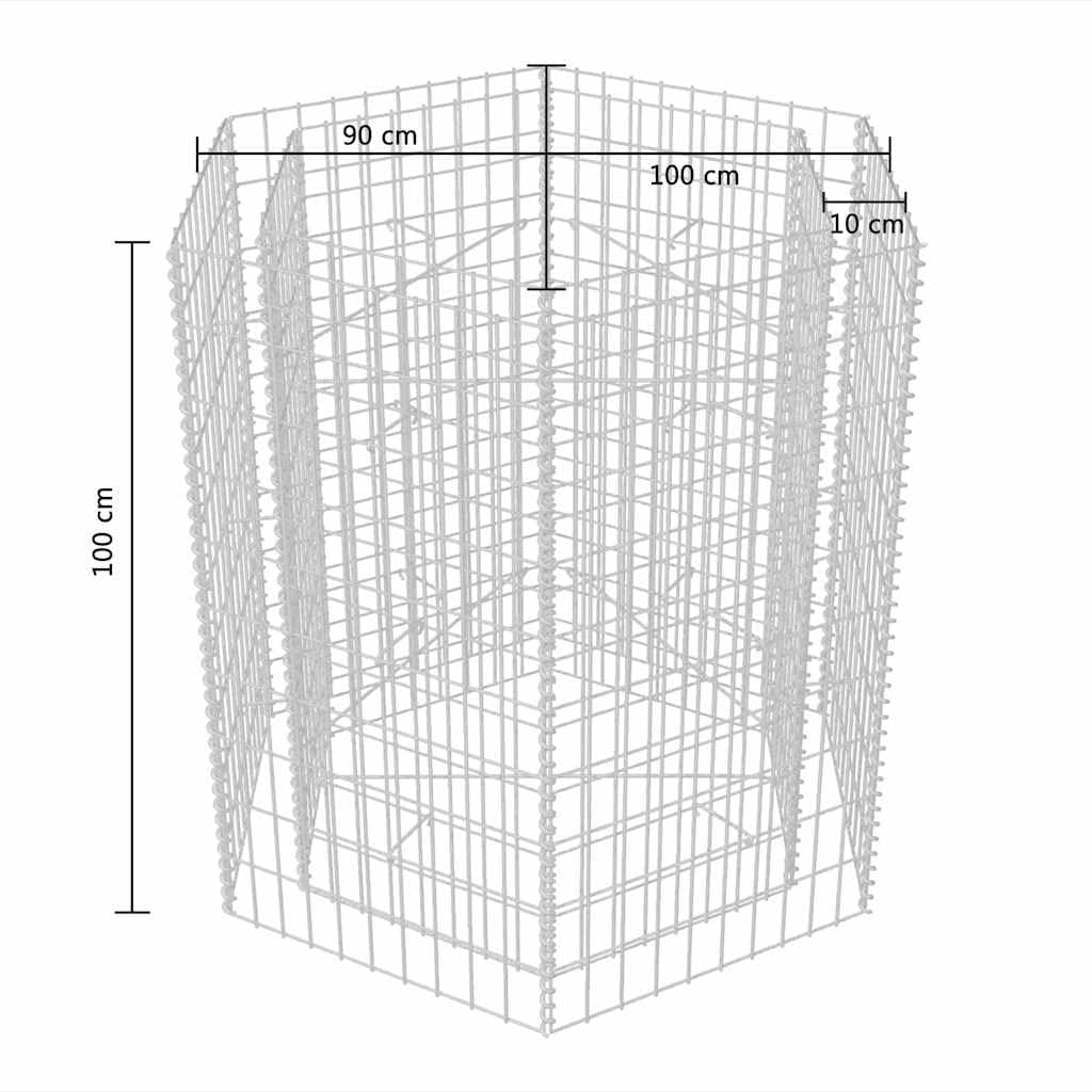 Gabion Raised Bed Silver Galvanized Steel 39.4 x 35.4 x 39.4 in, Gardening, Pots & Planters, 142533