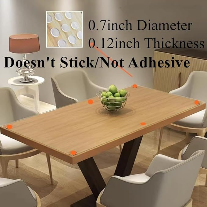 Extremely Soft Clear Glass Table Top Anti Slip Bumper Pads Non-Adhesive Rubber