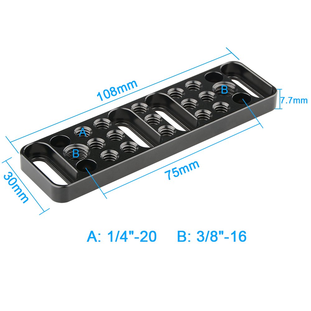 CAMVATE Multi-Function Mounting Plate Cheese Plate with 1/4"-20 and 3/8"-16 Connections - 1751