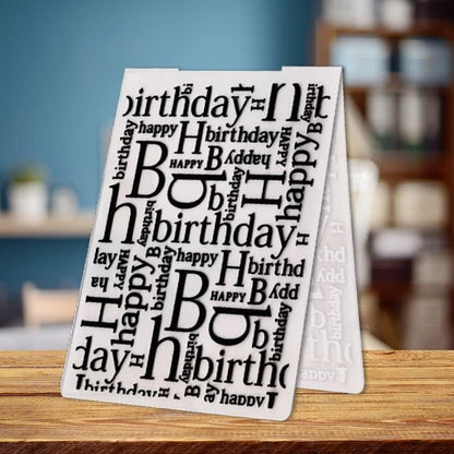 Happy Birthday Plastic Embossing Folders for Card Making Words Background Scrapbooking Plastic Template Photo Album Card Paper Handmade DIY Craft Decoration Template Molds