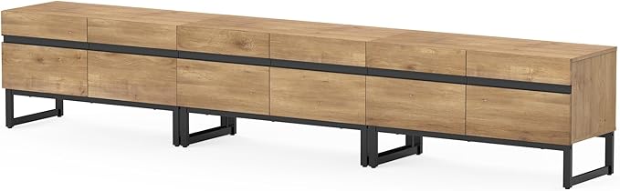 WAMPAT Modern TV Stand for 32-110 Inch TVs, Wood Entertainment Center
