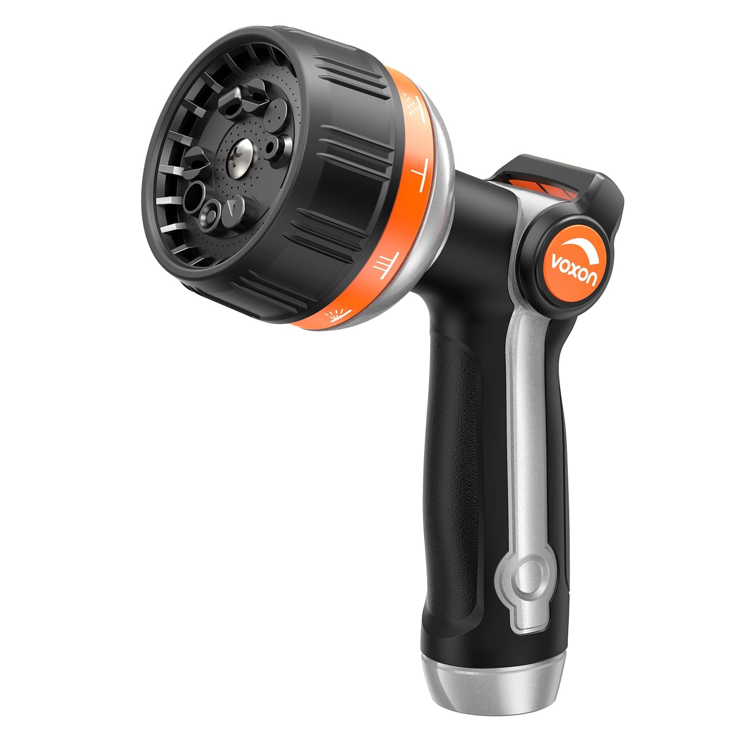 VOXON Hose Nozzle Heavy Duty 10 Spray Patterns - Metal Garden Water Hose Sprayer with Thumb Flow Control | On Off Valve, Nozzle Sprayer for Lawn & Plant Watering, Car & Pet Washing