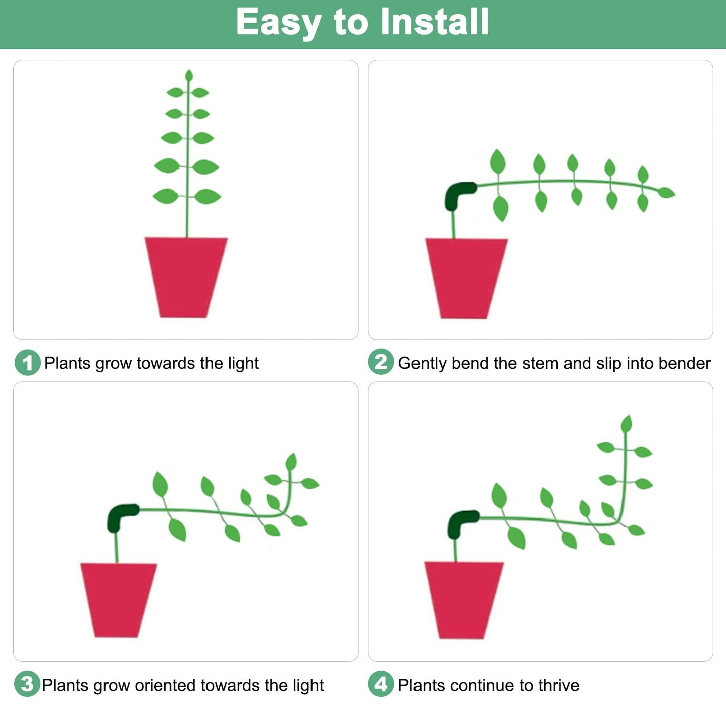 M METERXITY 80-Pack Plant Bender, 1.4x1 Inch 90 Degree Adjustable Plant Training Clips Plant Stem Low Stress Plant Branch Trainer Clips for Plant Gardening/Flowers/Climbing Plants[Red+White]