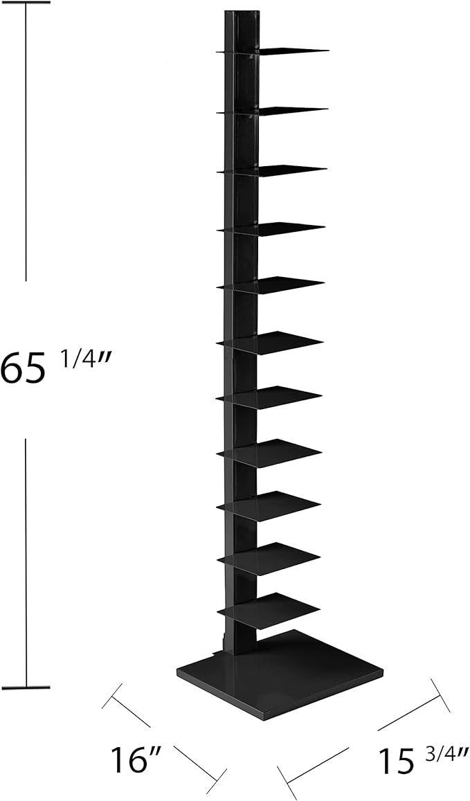 SEI Furniture 12 shelf Metal Spine Book Tower