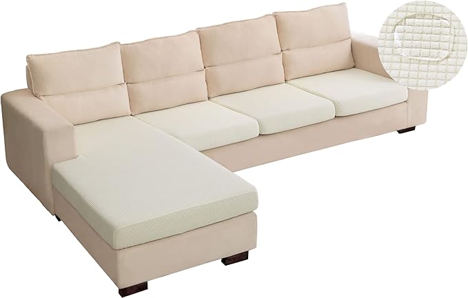 Water Repellent L Shaped Couch Covers 4 Pieces Sofa Seat Cushion Slipcovers