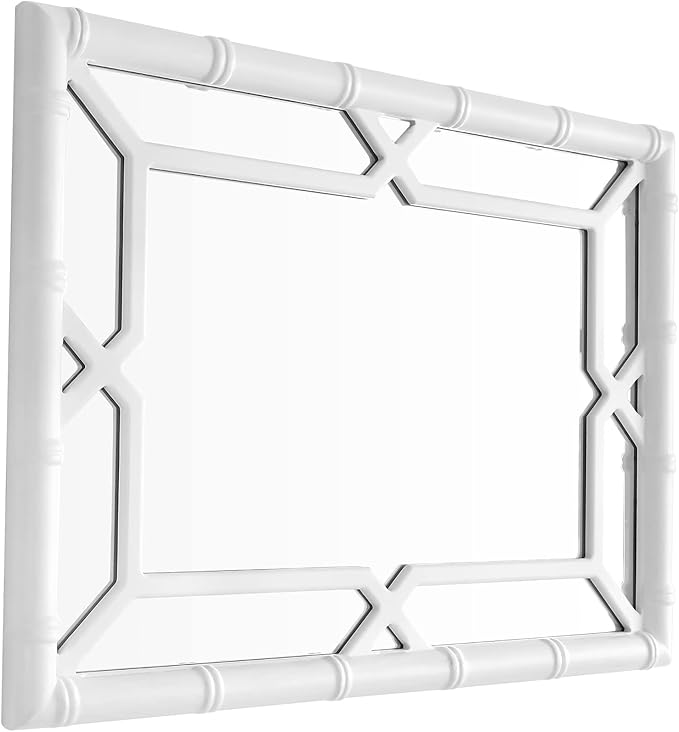 Bamboo-Look Solid Wood Window Pane Mirror 23" X 31"