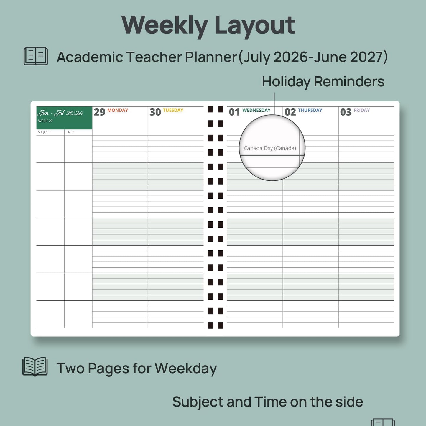 POPRUN Teacher Planner 2026-2027, 8.5" x 11", Academic Lesson Plan Book for Teachers (July 26-June 27) Weekly and Monthly with Gradebook, 2-Sided Pocket, Flexible PP Cover for Classroom, Beige