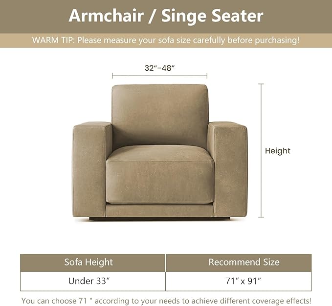 MYSKY HOME Oversized Armchair Couch Cover