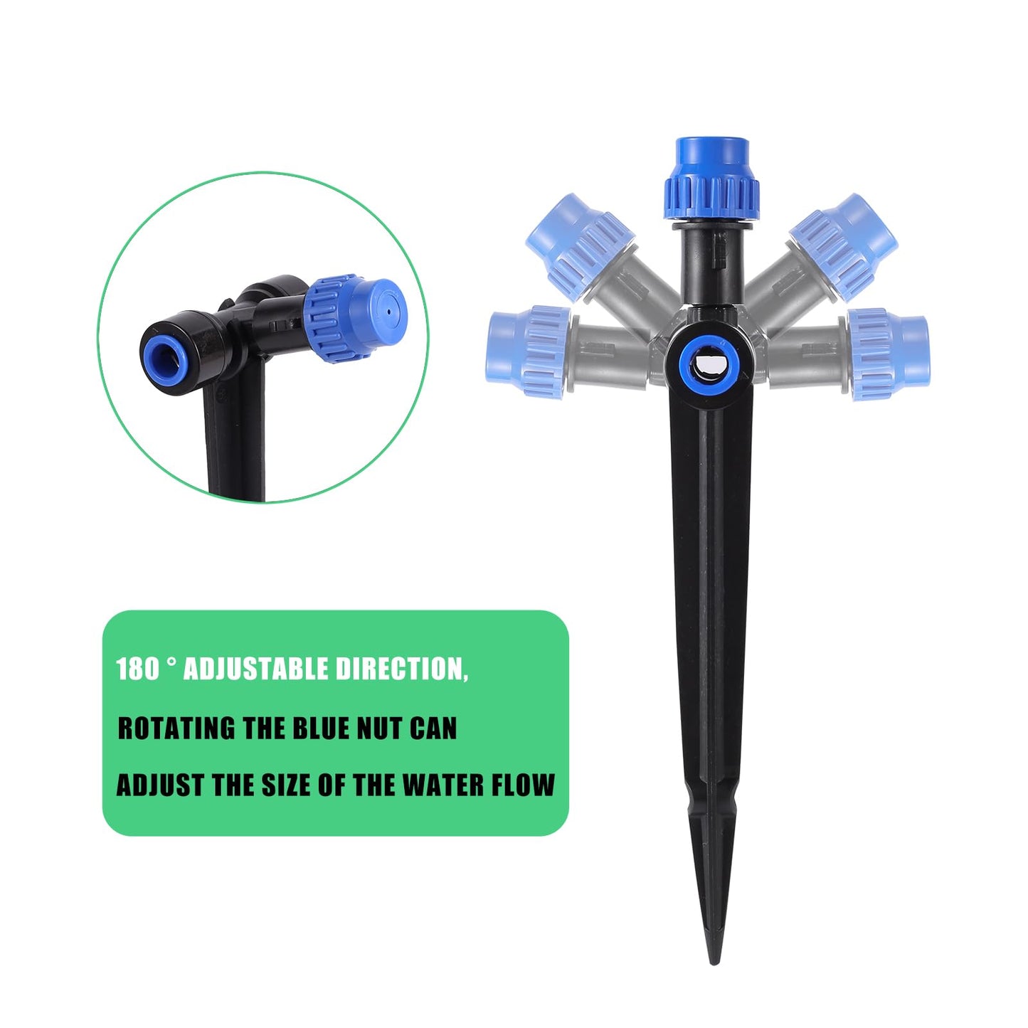 Drip Irrigation Emitters,with Adjustable 360 Degree Water Flow Drippers Atomization Sprayer for 1/4 inch Tubing,Garden Drippers Sprinker for House Garden Watering System (36pcs-Atomization Sprinker)