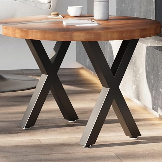 Bench Legs 16 Inch, X-Shaped Metal Coffee Table Legs, Table Legs Set of 2