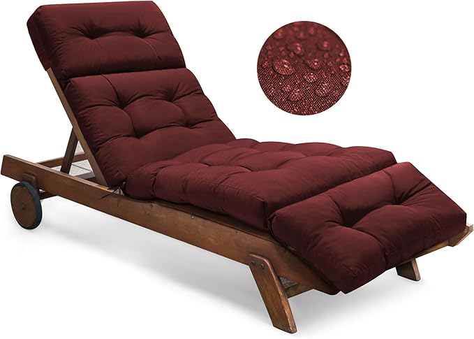 Outdoor Chaise Lounge Chair Cushion Replacement 74.4 x 22 x 4.7 Inches Memory