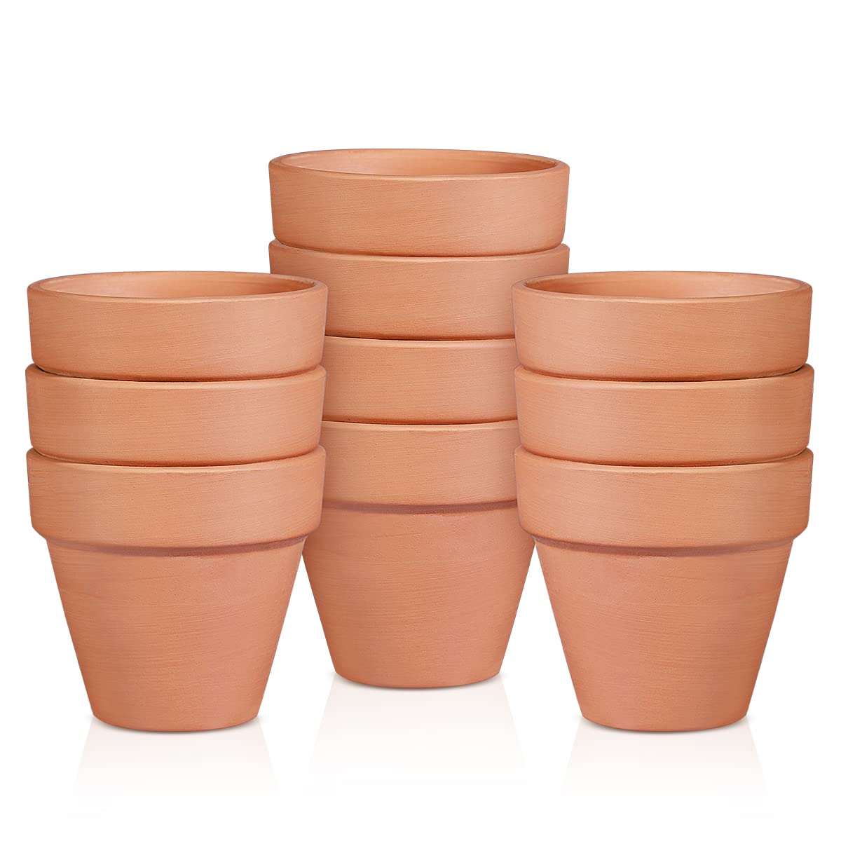 OLEEP Clay Pots - 10 Pack (5.5 inch) Large Terra Cotta Plant Pot with Drainage Hole,Garden Pots, Clay Planters Pot, Terracotta Pot for Indoor Outdoor Plant
