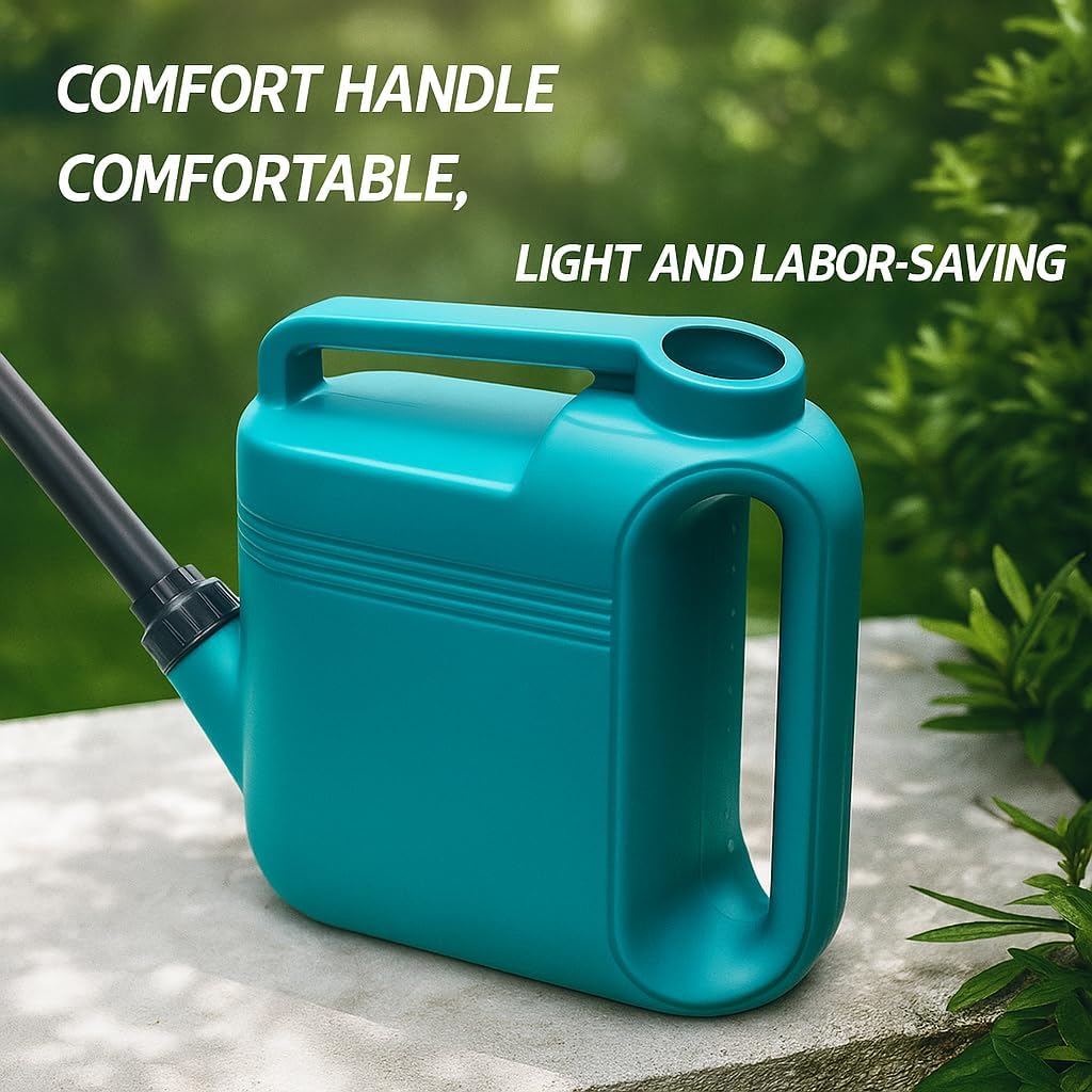 2 Gallon Watering Can for Indoor & Outdoor Plants, Large Capacity Long Spout with Ergonomic Non-Slip Handle, Durable Leak-Proof Plastic, Comfortable Grip, Ideal for Flowers, Vegetables