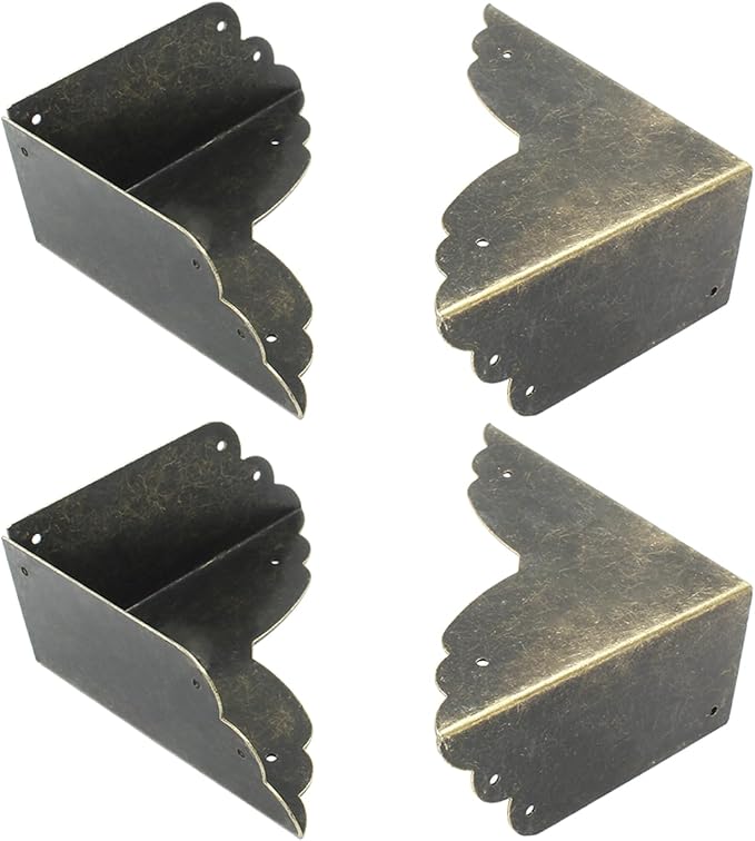 Bivethoi 8 Packs Bronze Box Corner Protectors, Edge Cover Safety Guard