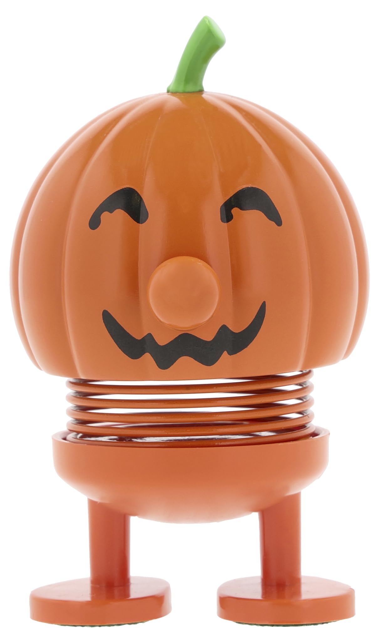 Hoptimist Pumpkin Bumble - Danish Design Home Decor Ornament - Plastic Figurine with a metal spring, Small - Creates Cheerful Movement - (Orange)