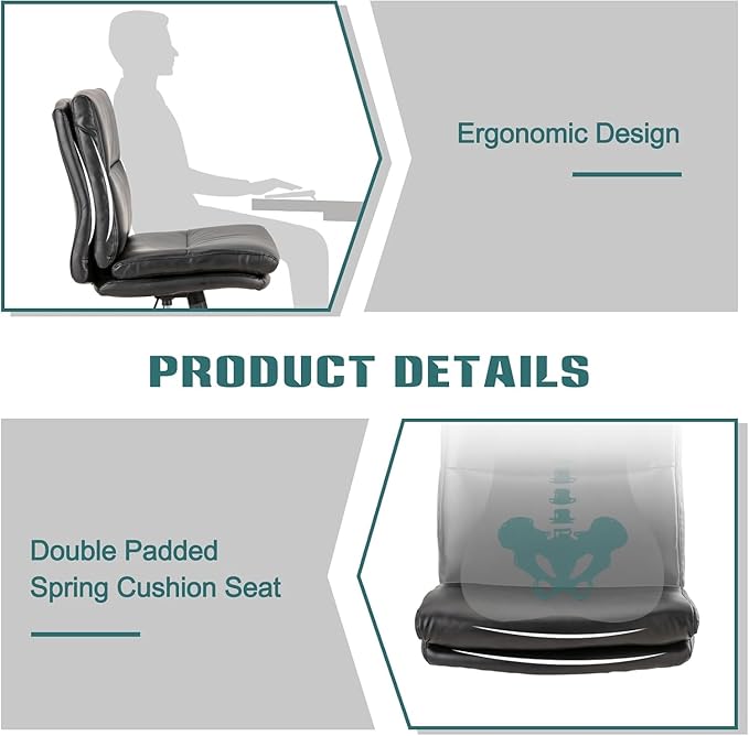 LUCKWIND Armless Office Desk Chair