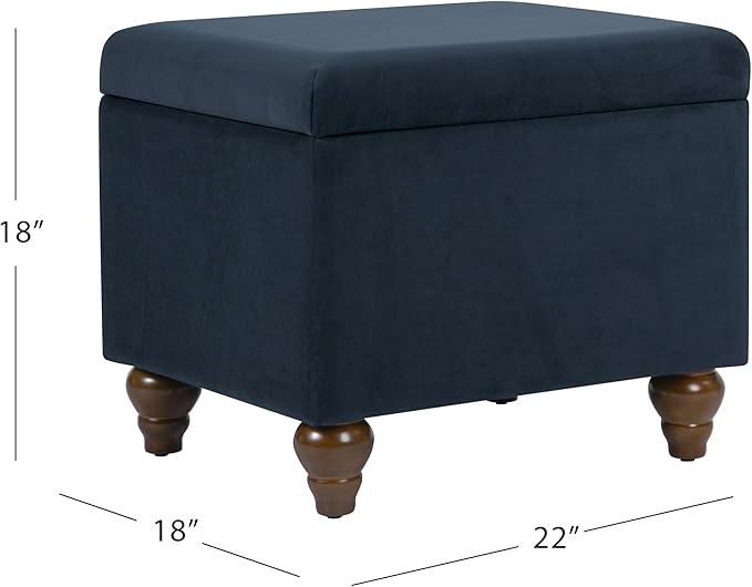 Homepop Home Decor | Upholstered Medium Rectangular Storage Ottoman | Hinged