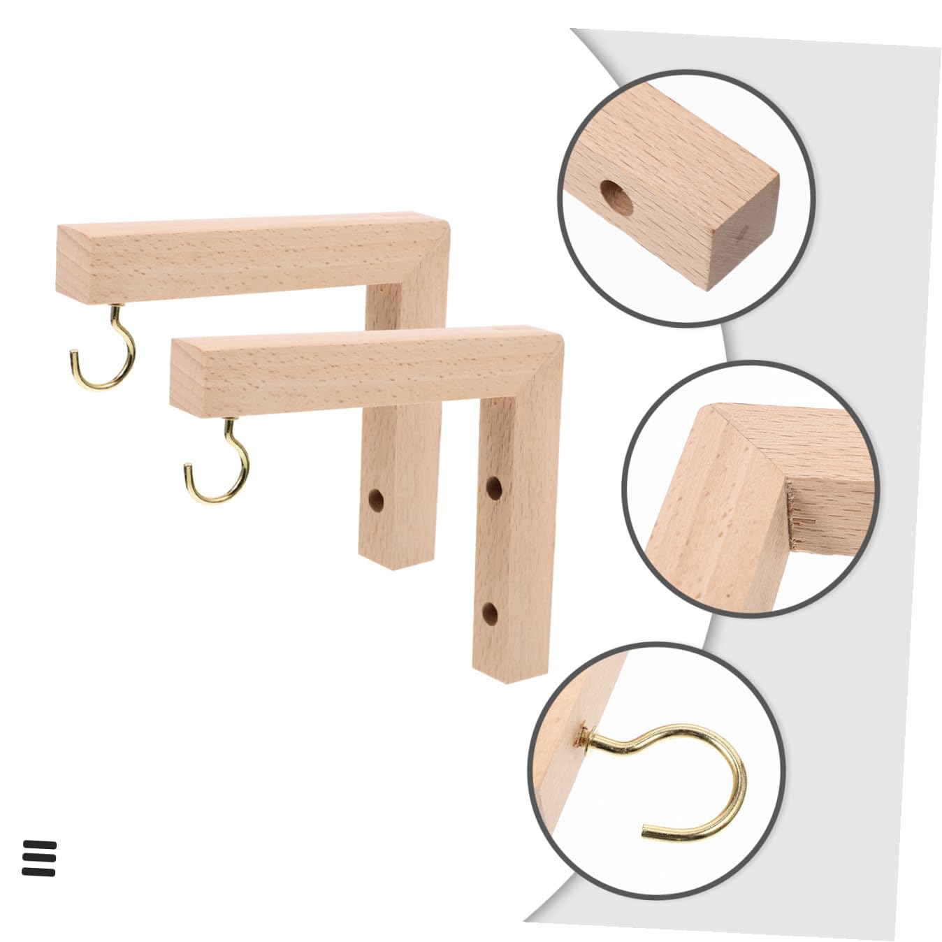 Abaodam 2Pcs Wall Mounted Hooks Sturdy Wooden Plant Hanger Bracket for Hanging Baskets Bird Feeders Lanterns Wind Chimes and Design for Use