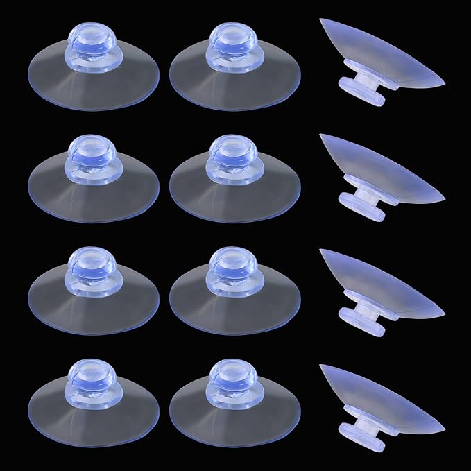 30 Pack Clear PVC Plastic Suction Cups, Anti-Collision, Transparent, Without