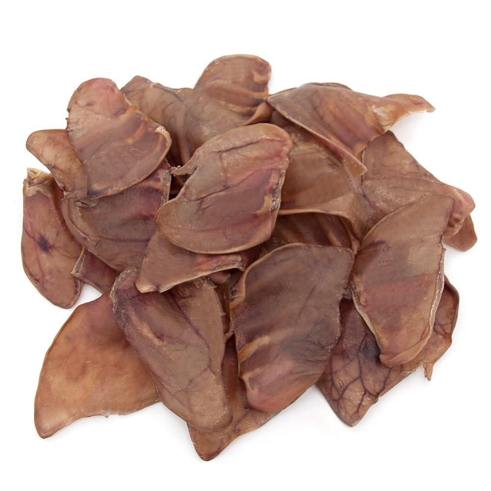 Best Pet Supplies GigaBite Roasted Pig Ears for Dogs - Natural Dog Chews, Roasted Pigs Ears, Safe for Puppies and Aggressive Chewers, Cleans Teeth and Gums - Pack of 25