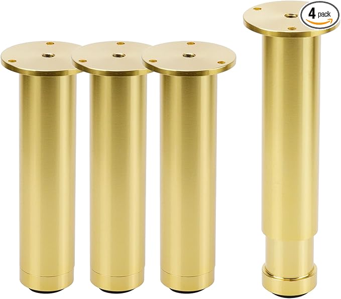 4 Pcs Gold Adjustable Sofa Legs Metal Modern Furniture Legs