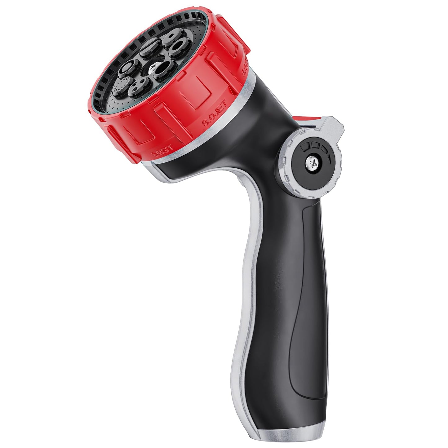 FANHAO Professional Garden Hose Nozzle Heavy Duty Metal, Thumb Control Spray Nozzle with 7 Patterns, High Pressure Water Nozzle with 3 Adjustable Jet Modes for Car Wash, Watering Lawn and Pets