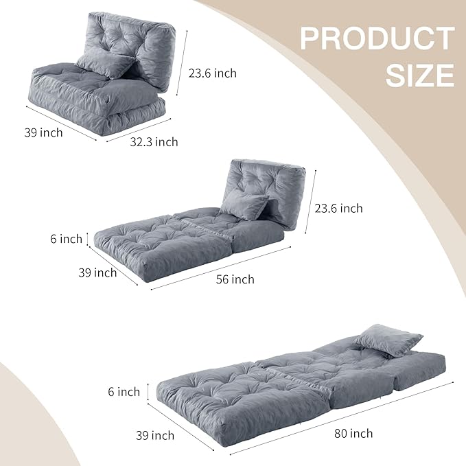Folding Sofa Bed, Convertible Sleeper Chair