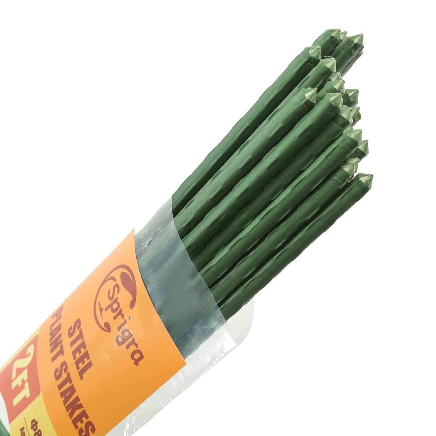 Sprigra Plant Stakes 24 inch, 2ft Steel Garden Stakes 30 Pack, Sturdy Plant Support for Climbing Plants, Tomatoes, Beans, Cucumbers, Peppers, Flowers, Potted, Strengthen and Stem to Grow Better
