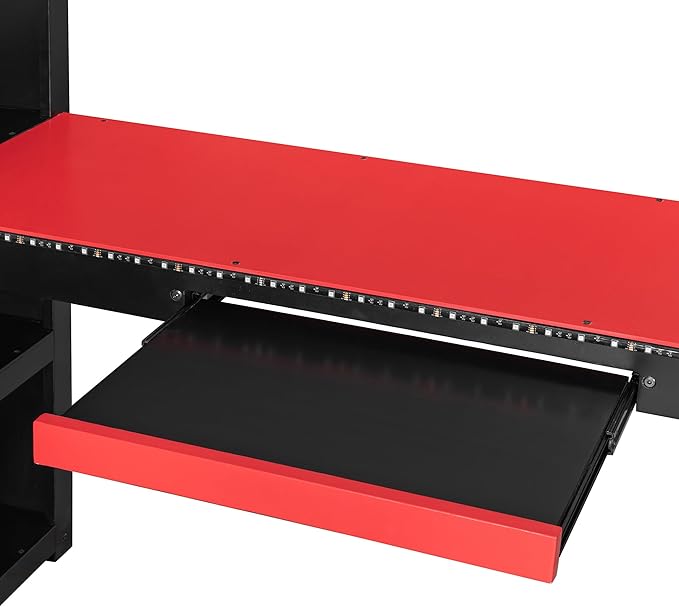 Full Size Gaming Loft Bed with Integrated Desk & RGB LED Lights, Pro-Gamer Bunk