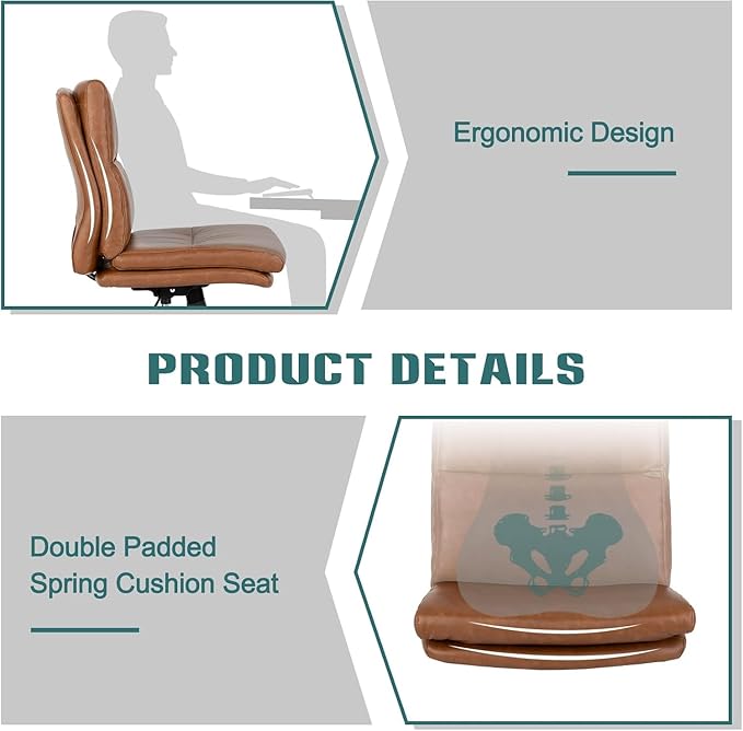 LUCKWIND Armless Office Desk Chair