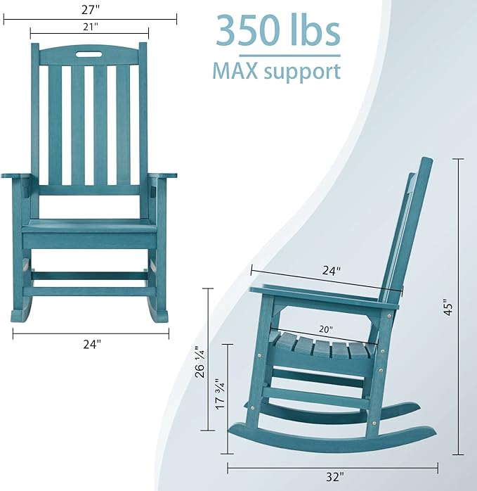 Psilvam Oversized Outdoor Rocking Chair,
