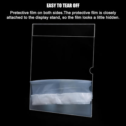 6pack Acrylic Wall Sign Holder with Tape,8.5 X 11 Wall Mount Clear Plastic Sign Holder, Memo Document Menu Holder for Restaurant, Office, School, Store and Home Use,No Drilling