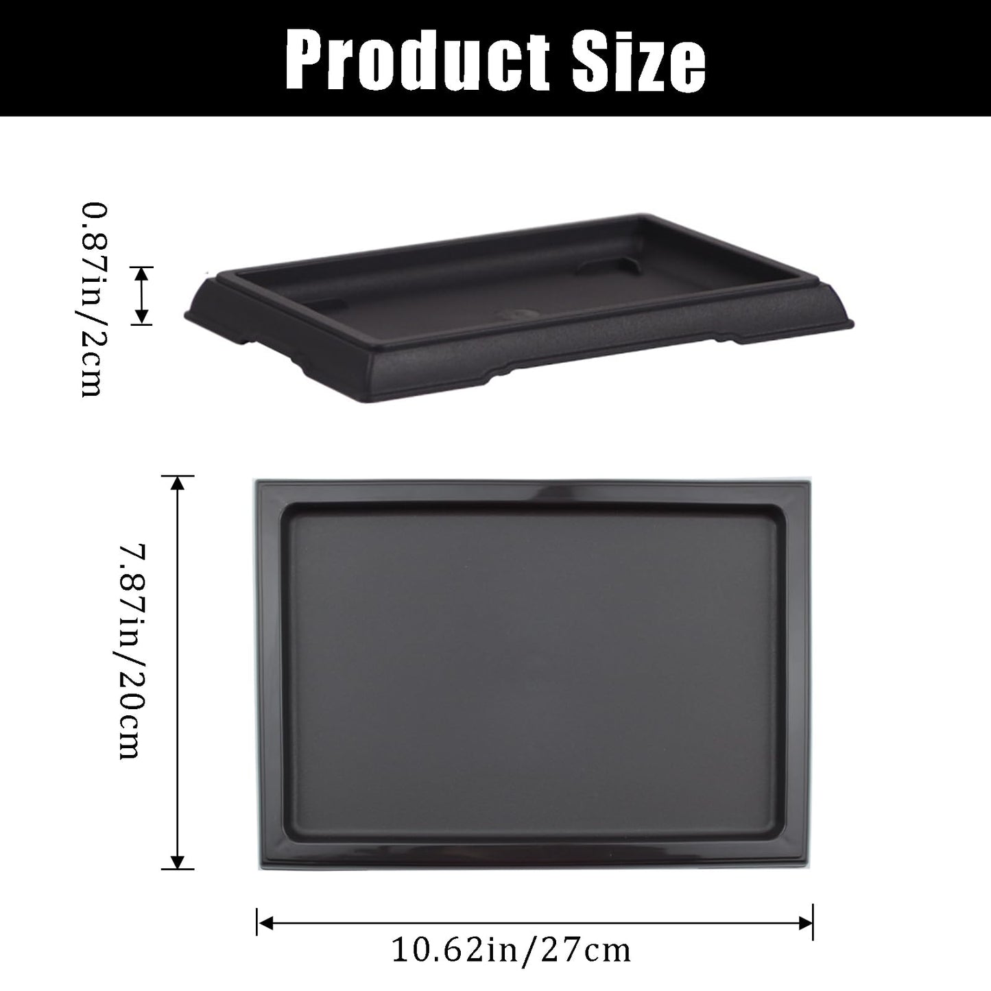 3 Pack Bonsai Humidity Tray, Square Plant Drainage Saucer Flower Pot Drip Trays for Cactus, Succulents, Bonsai Tree, Pebble Trays, Indoors and Outdoors Plants Accessories