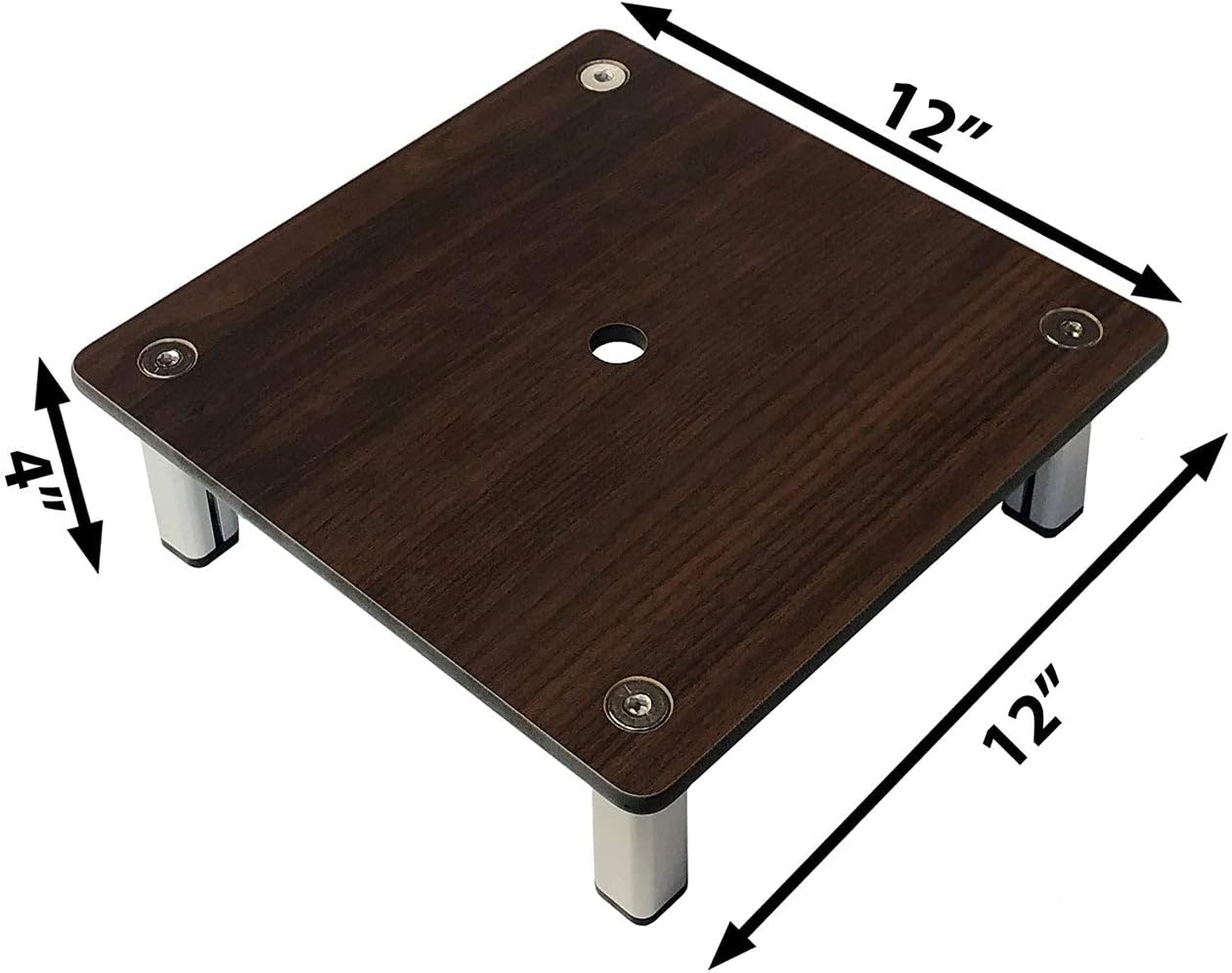 Foreman Potted Plant Stand with Legs (12"x12"x4") Indoor Outdoor Heavy Duty Versitile Use Weather Resistant Square Plant Support with 10 Year Warranty - Tosca Wood Grain Pattern
