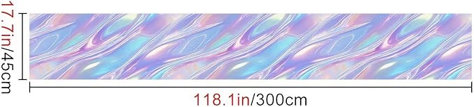 HOMETITUTE Pastel Iridescent Flow Wave Wallpaper Peel and Stick Contact Paper