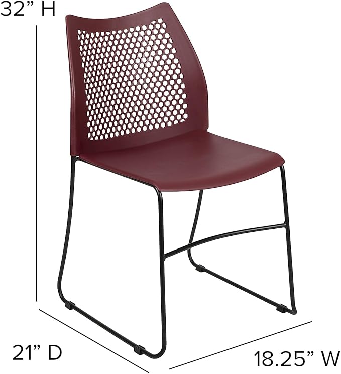 Flash Furniture HERCULES Series 661 lb. Capacity Burgundy Stack Chair