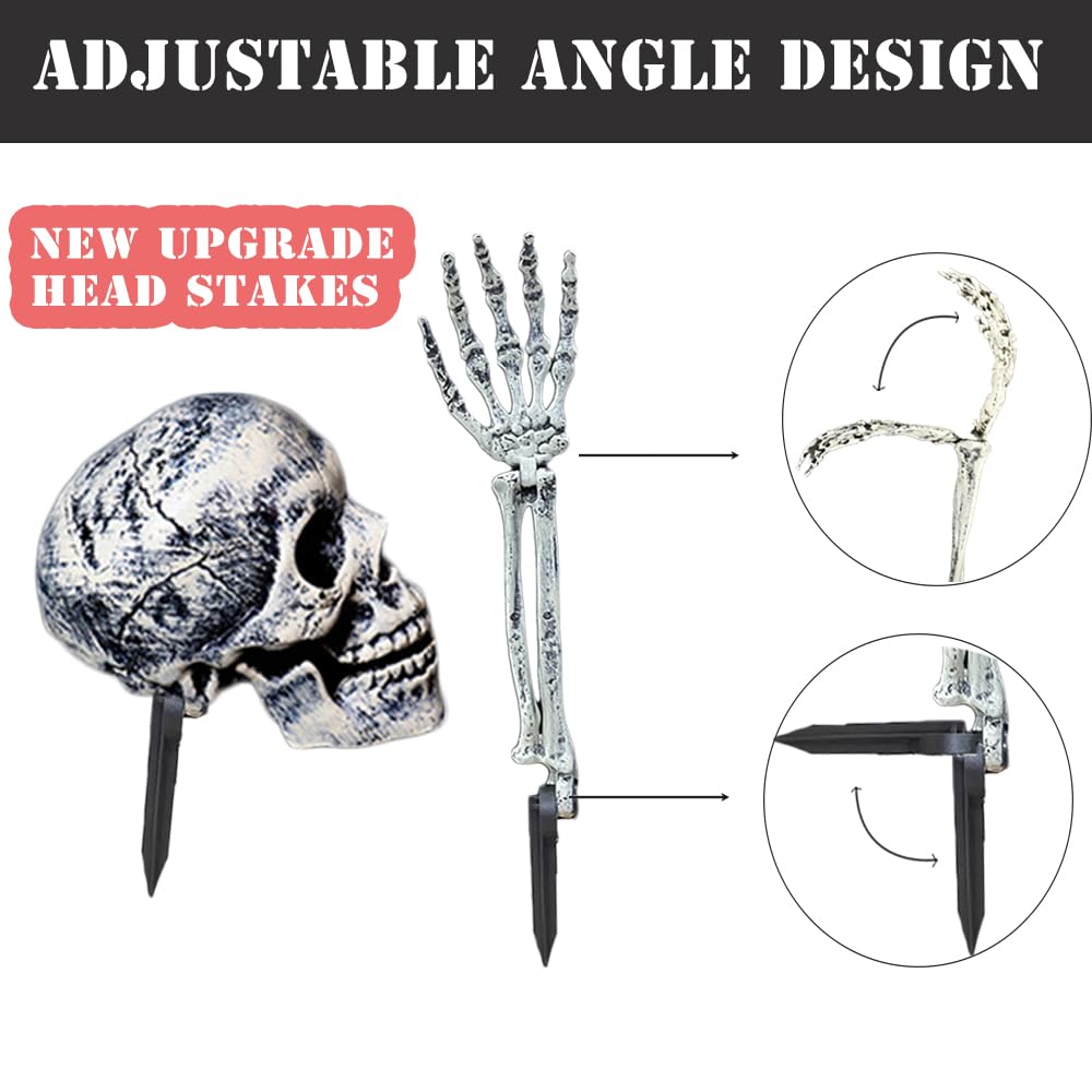 AISENO Realistic Skeleton Stakes Halloween Decorations for Lawn Stakes Garden Halloween Skeleton Decoration
