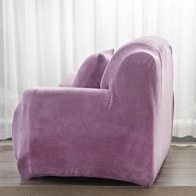 vctops 1-Piece Velvet Plush Stretch Chair Sofa Slipcover Soft Fuzzy Fluffy