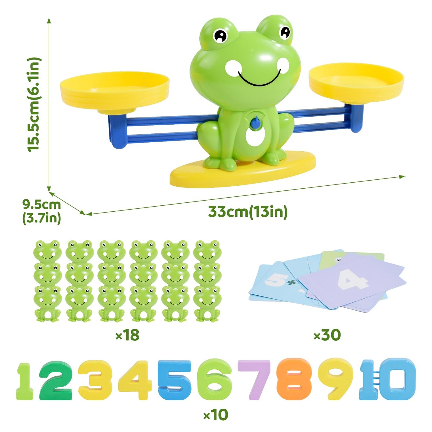 BAKAM Frog Balance Scale Toy, Number Counting Blocks Games, Montessori Math Games for Kids 5-7, Preschool Kindergarten Learning Activities, STEM Educational Toys for 3+ Year Old